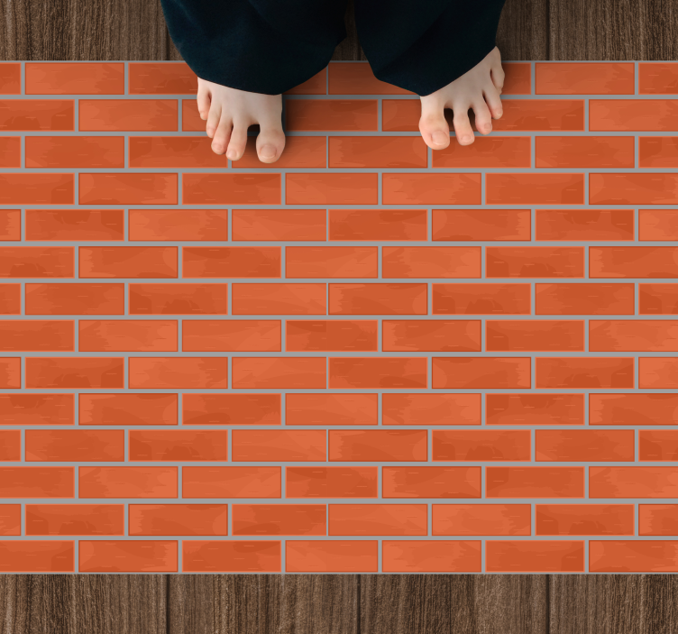 乙烯基地毯 石头效果 红砖图案 - TenStickers