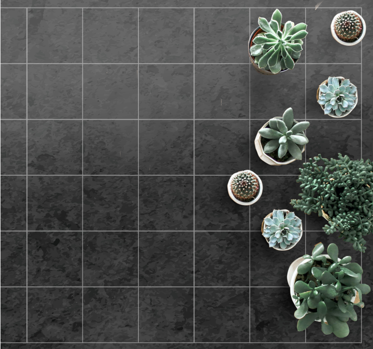 乙烯基地毯 石头效果 光滑黑色方块 - TenStickers