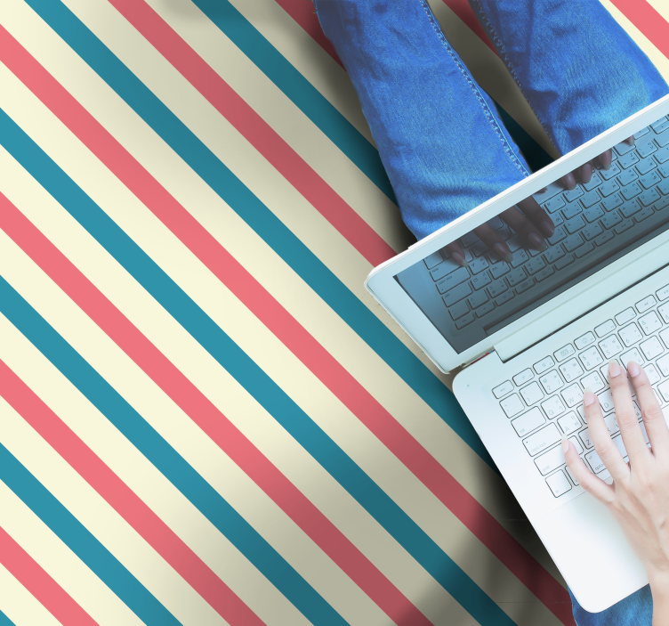 乙烯基地毯条纹抽象色彩对角线 - TenStickers