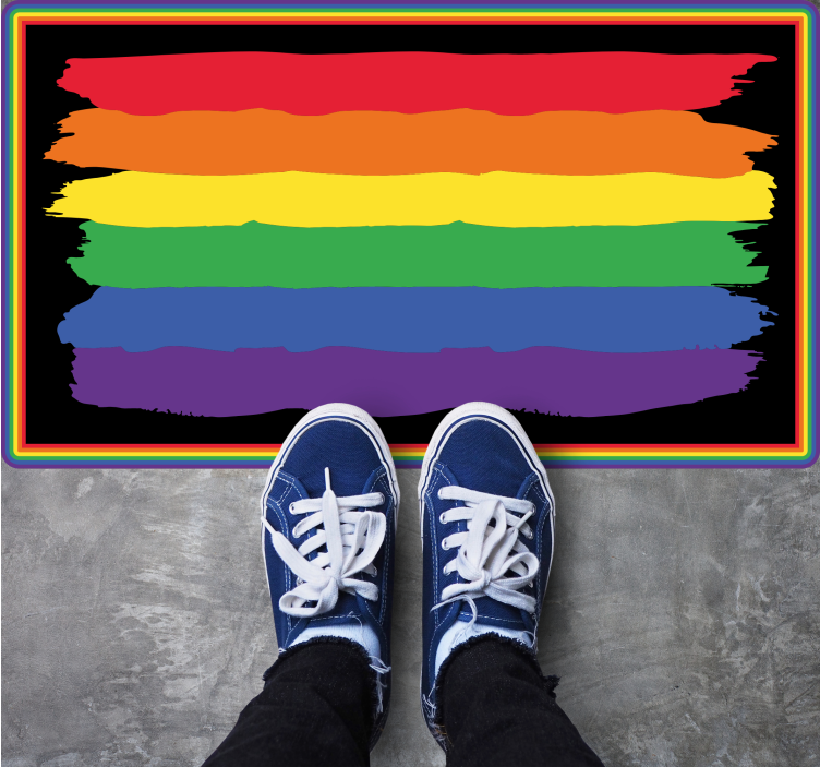 乙烯基地毯条纹多彩彩虹条纹 - TenStickers