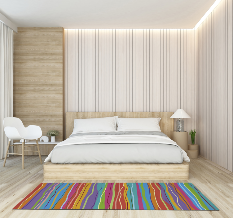 乙烯基地毯条纹 彩色条纹图案 - TenStickers