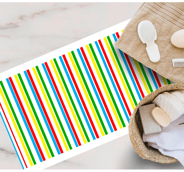 乙烯基地毯条纹色彩丰富的竖条纹 - TenStickers