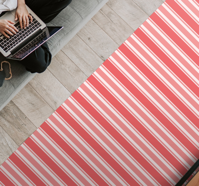 乙烯基地毯条纹 条纹粉色和谐 - TenStickers