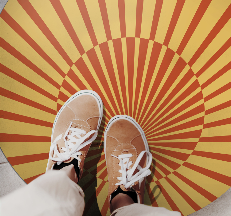 乙烯基地毯条纹 旭日圆形图案 - TenStickers