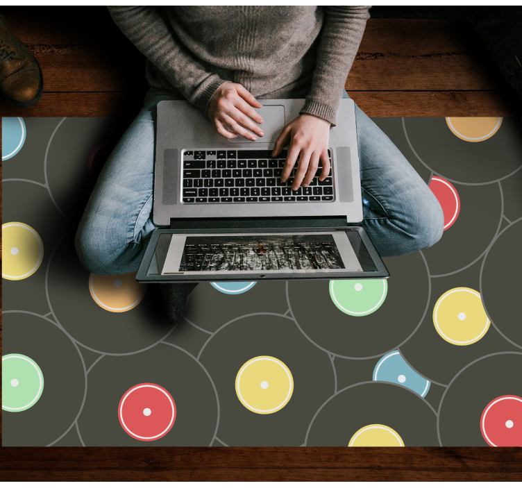 乙烯基地毯与生动的乙烯圆盘 - TenStickers