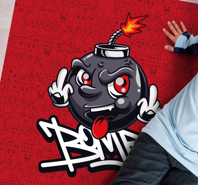 乙烯基地毯卡通炸弹角色 - TenStickers