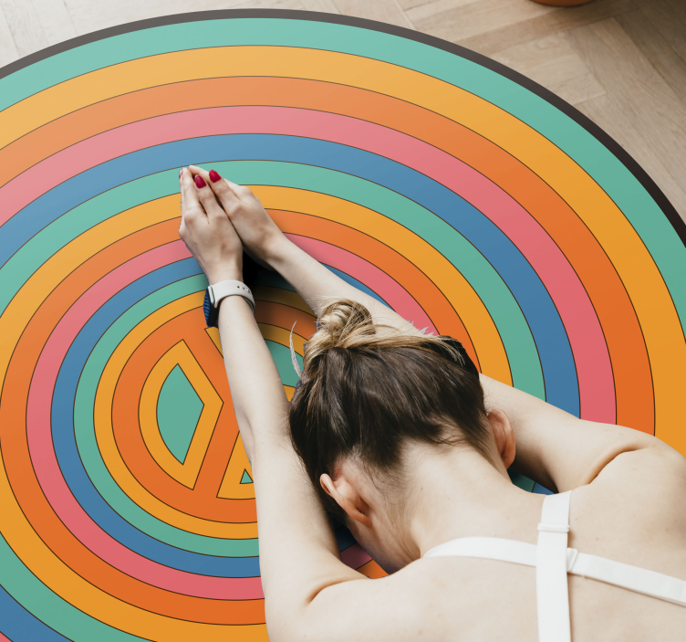 乙烯基地毯呈现多彩和平符号 - TenStickers