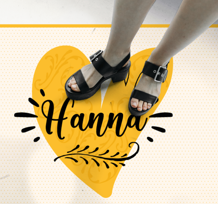 乙烯基地毯定制橙色心形图案 - TenStickers