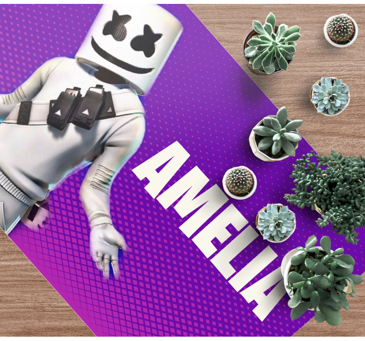 乙烯基地毯与名字的dj人偶 - TenStickers