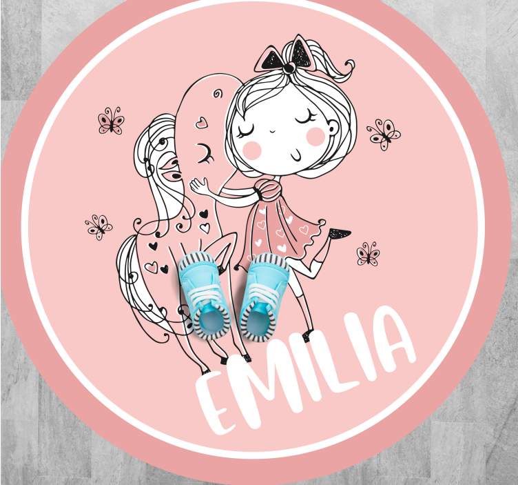 乙烯基地毯女孩与马的名字 - TenStickers