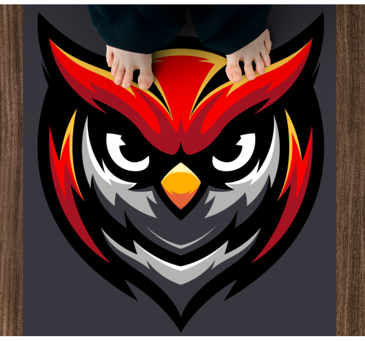 乙烯基地毯猫头鹰图案粗体设计 - TenStickers