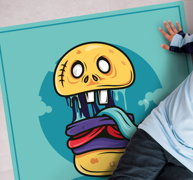 乙烯基地毯傻乎乎的骷髅角色 - TenStickers