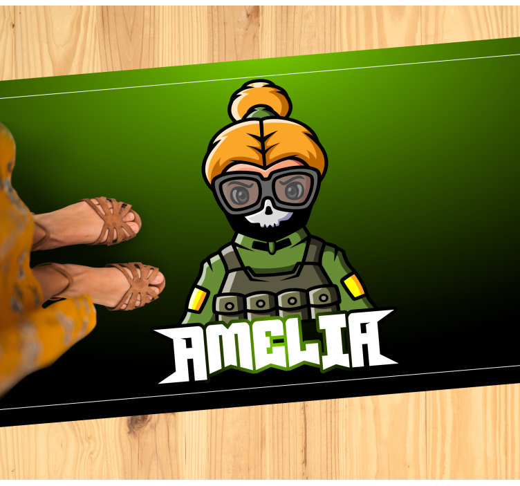 乙烯基地毯女性士兵姓名定制款 - TenStickers