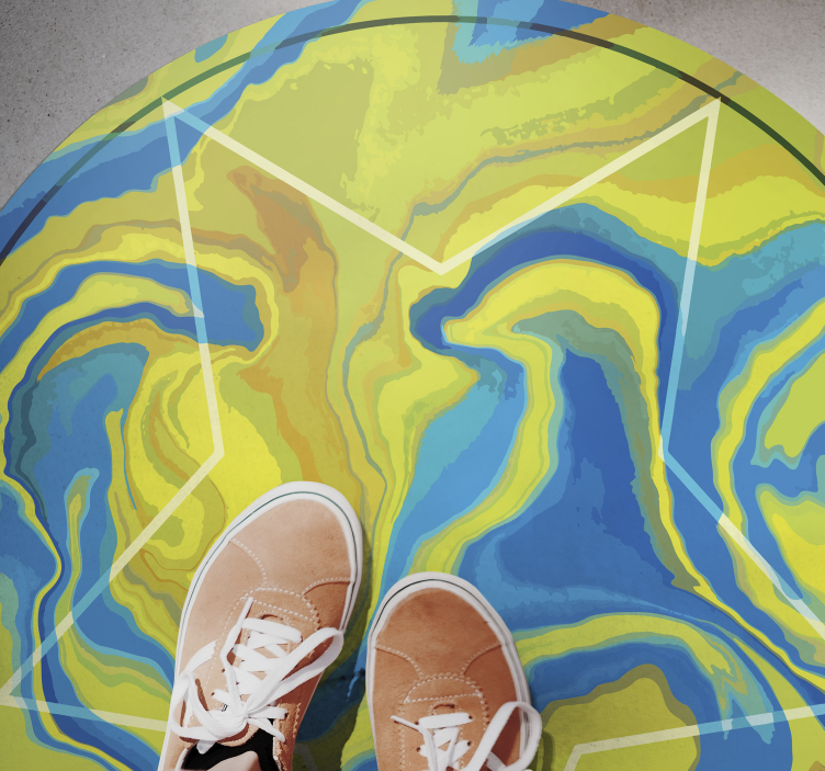 乙烯基地毯蓝黄星星款式 - TenStickers