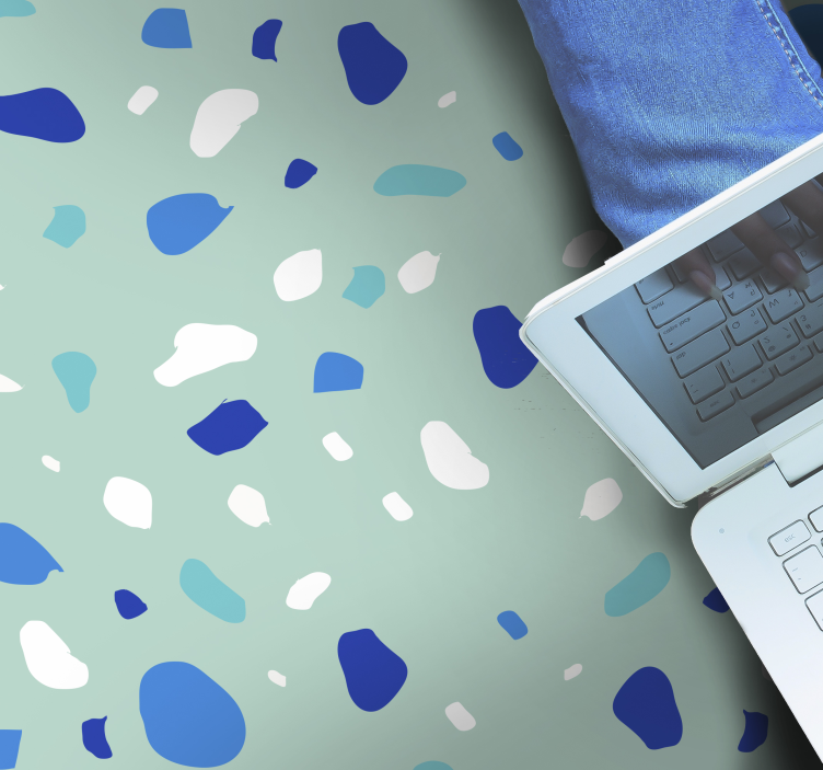 乙烯基地毯蓝色水磨石 - TenStickers