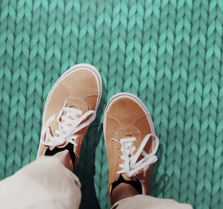 乙烯基地毯质地 编织蓝绿色纹理 - TenStickers