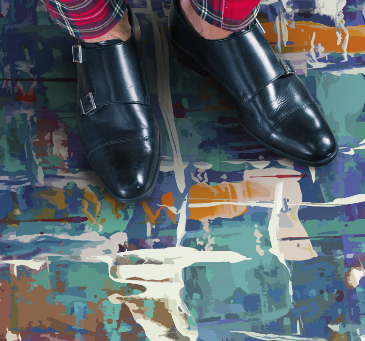 乙烯基地毯色彩斑斓的抽象溅洒 - TenStickers