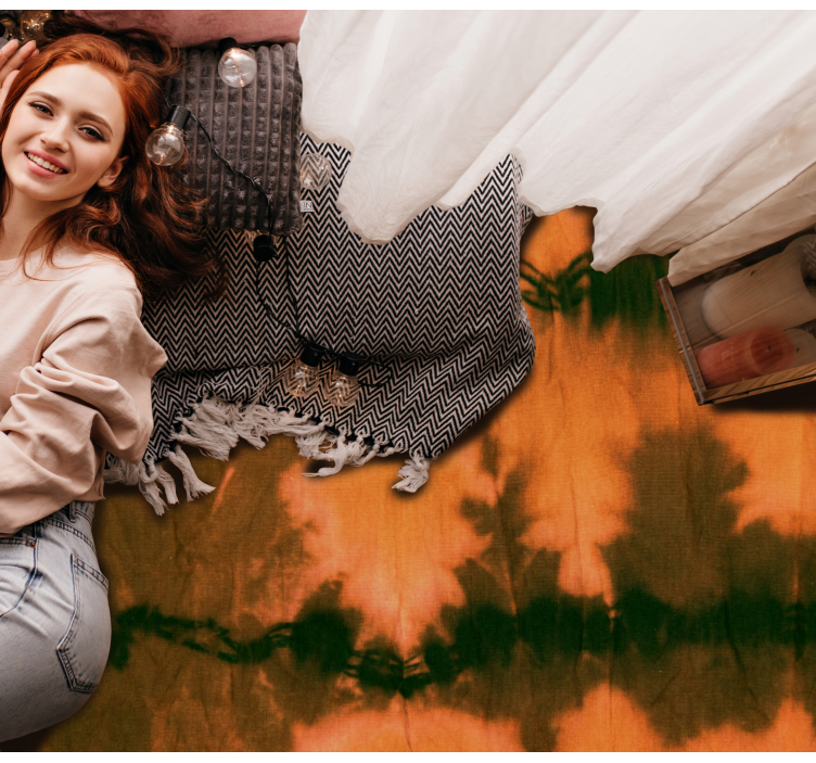 乙烯基地毯色彩缤纷的扎染风格 - TenStickers