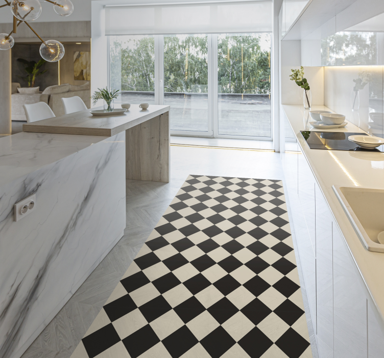 乙烯基地毯经典棋盘格图案 - TenStickers