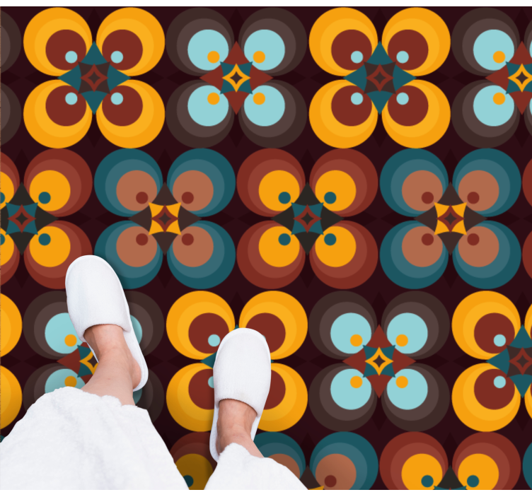 乙烯基地毯呈现多彩圆形图案 - TenStickers