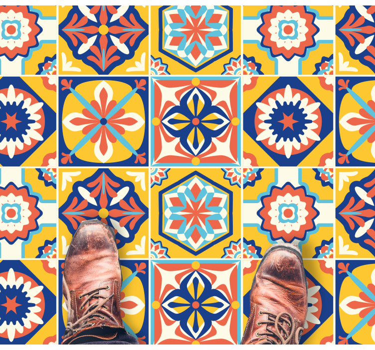 乙烯基地毯色彩斑斓的马赛克图案 - TenStickers