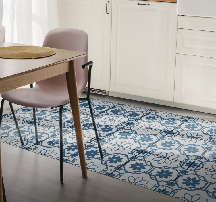 乙烯基地毯 花卉马赛克瓷砖 - TenStickers