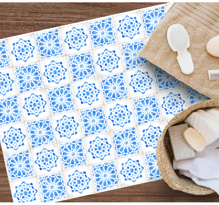 乙烯基地毯呈现精美蓝色图案 - TenStickers