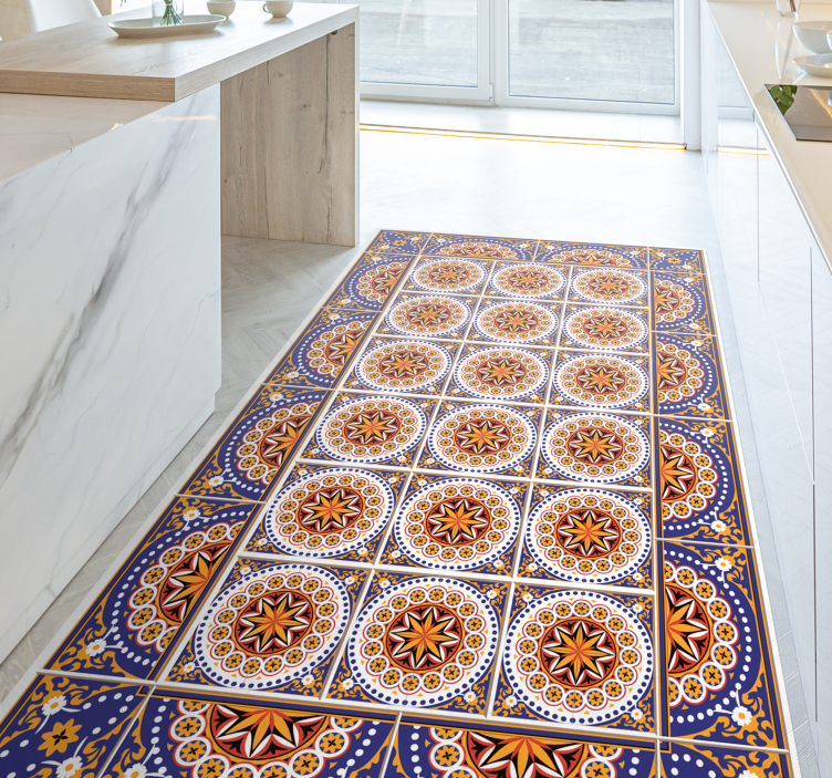 乙烯基地毯 曼陀罗马赛克图案 - TenStickers