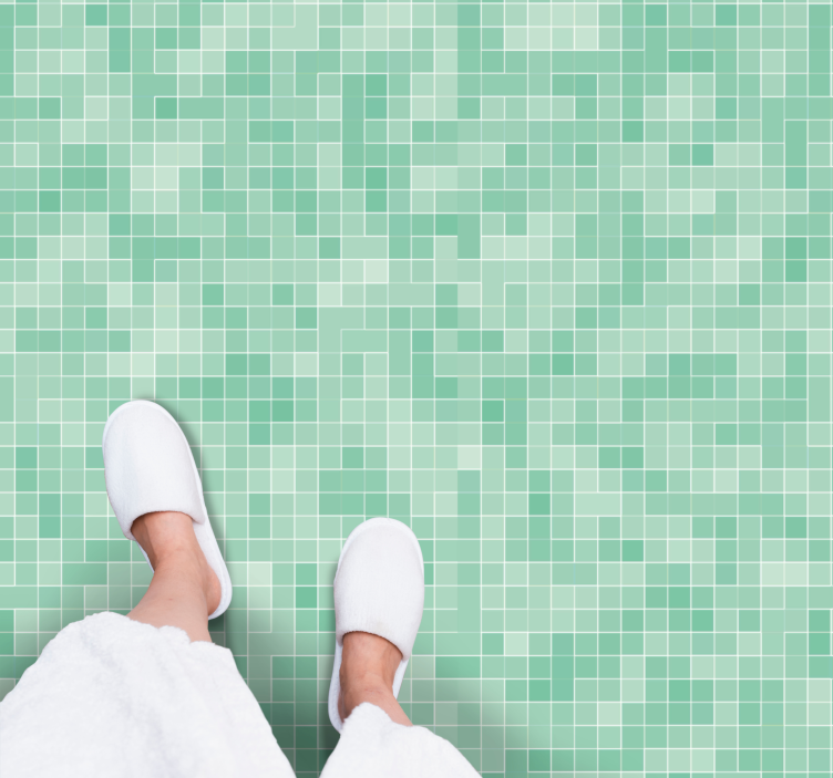 乙烯基地毯薄荷马赛克图案 - TenStickers