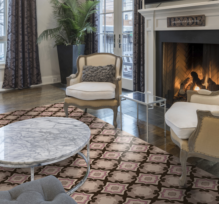 乙烯基地毯客厅 马赛克瓷砖图案 - TenStickers