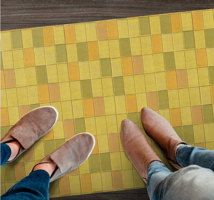 乙烯基地毯黄色马赛克布局 - TenStickers