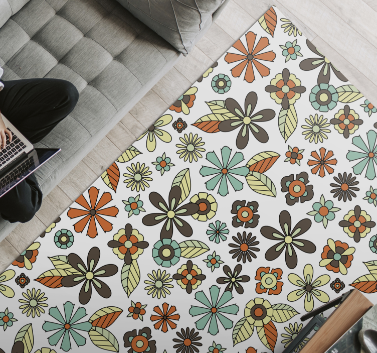 乙烯基复古地毯，复古70年代设计 - TenStickers