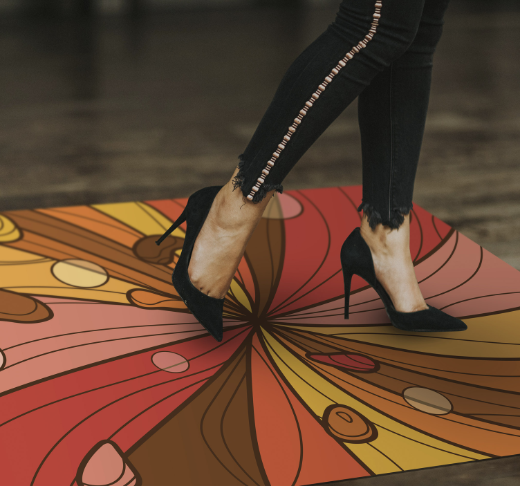 乙烯基复古地毯旋转花朵图案 - TenStickers