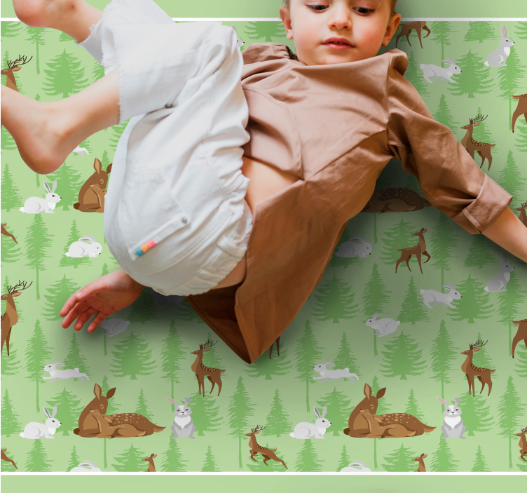 森林中的野生动物儿童乙烯基地毯 - TenStickers