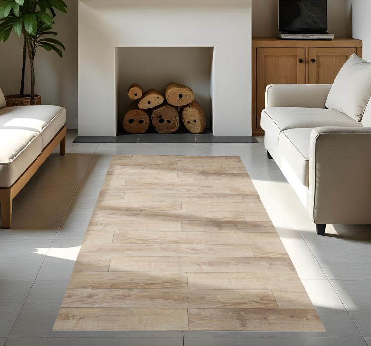 乙烯基地毯木纹 米色拼花地板 - TenStickers