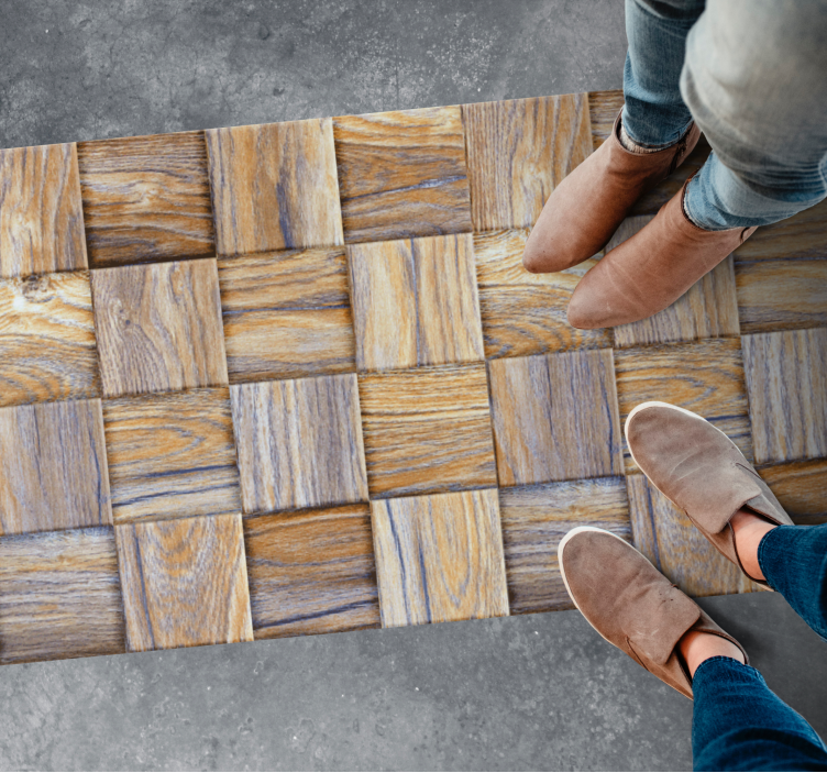 乙烯基地毯木纹方块风格 - TenStickers