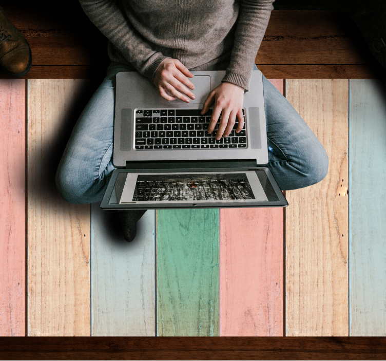 乙烯基地毯木纹粉彩木纹表面 - TenStickers