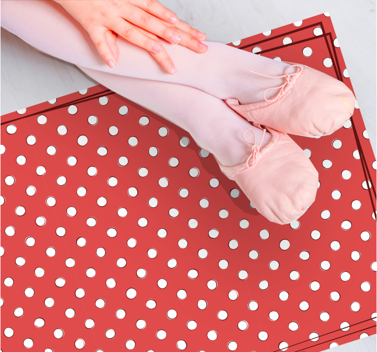 乙烯基地毯木纹红色波点 - TenStickers