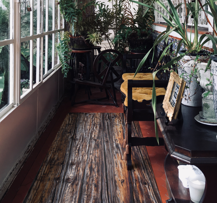 乙烯基地毯木纹 质朴的木材细节 - TenStickers