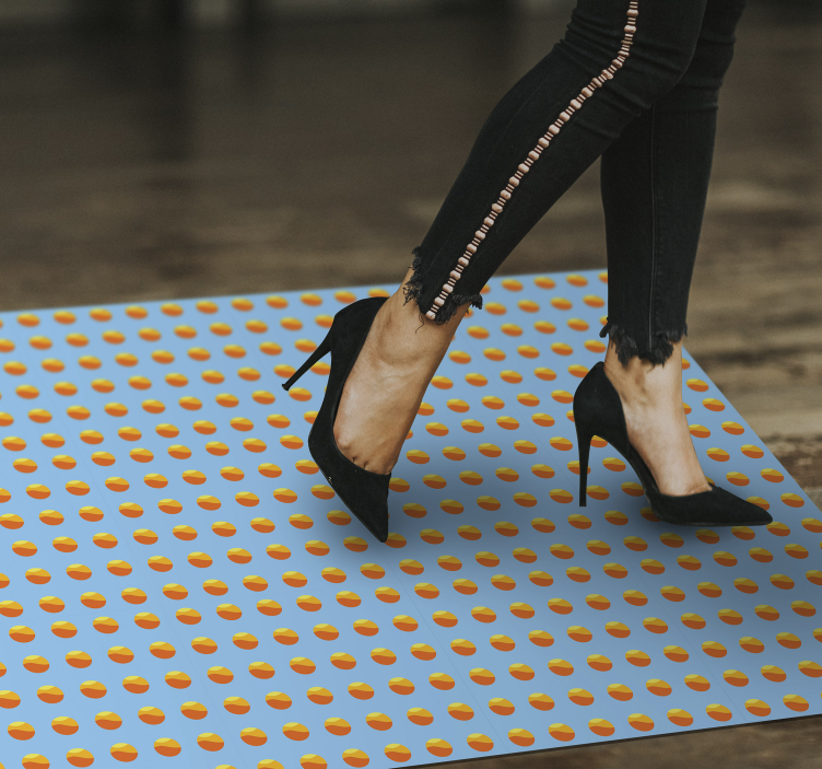 乙烯基地毯木纹 阳光橙子图案 - TenStickers