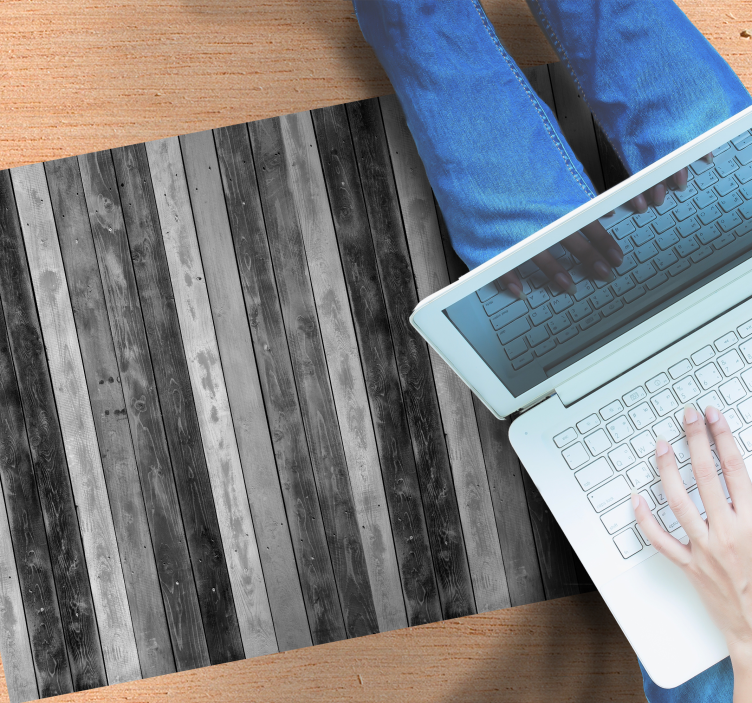 乙烯基地毯木纹温暖灰色外观 - TenStickers