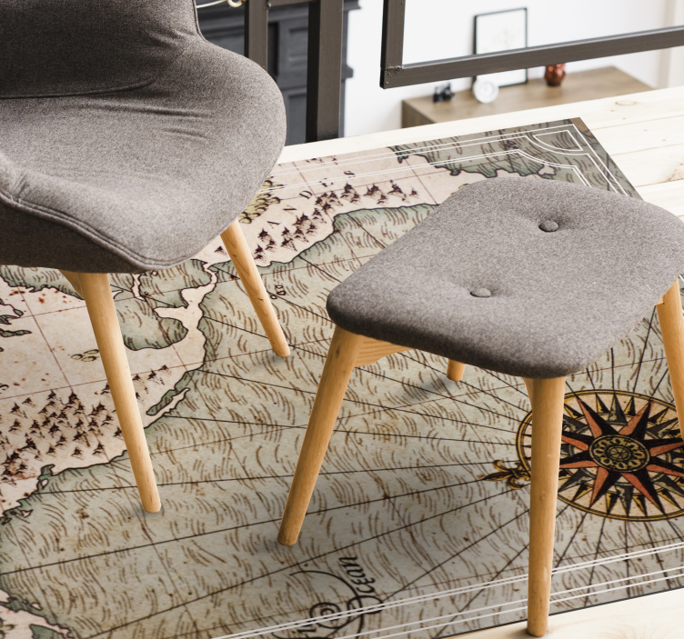 乙烯基地毯复古海洋地图风格 - TenStickers