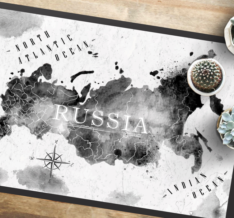 乙烯基地毯 单色世界地图 - TenStickers