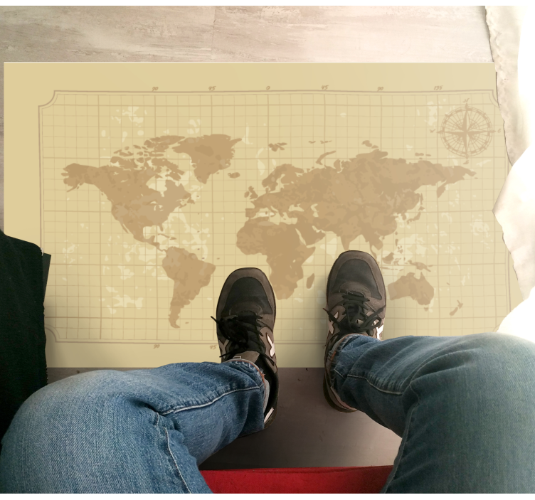 乙烯基地毯复古风格图案地图 - TenStickers