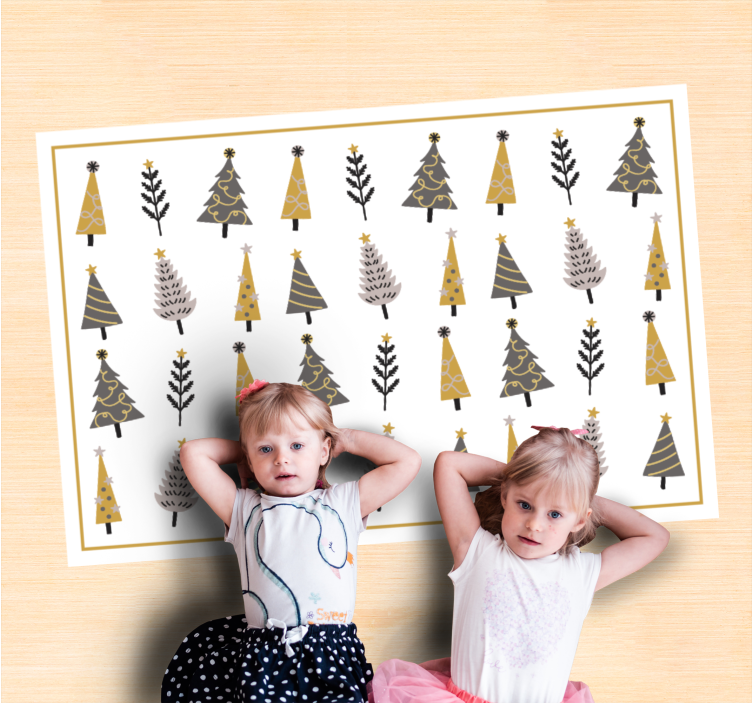 圣诞树图案圣诞乙烯基地毯 - TenStickers