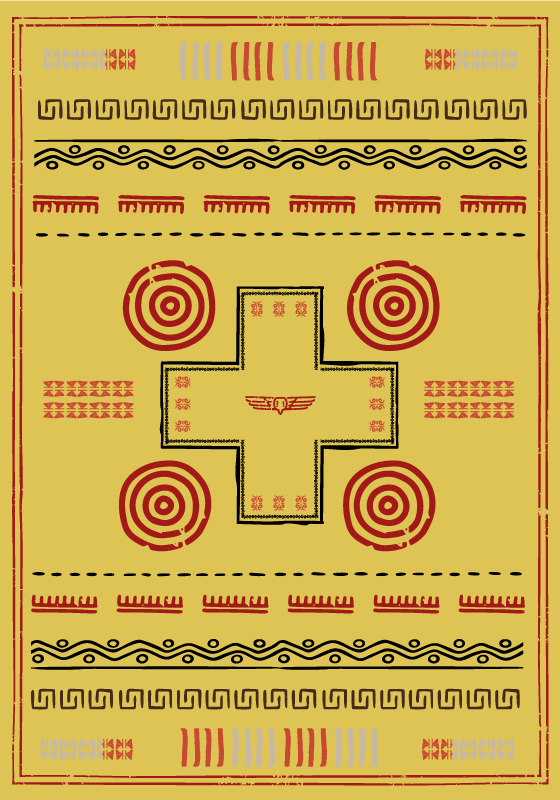 乙烯基地毯黄色民族风设计 - TenStickers