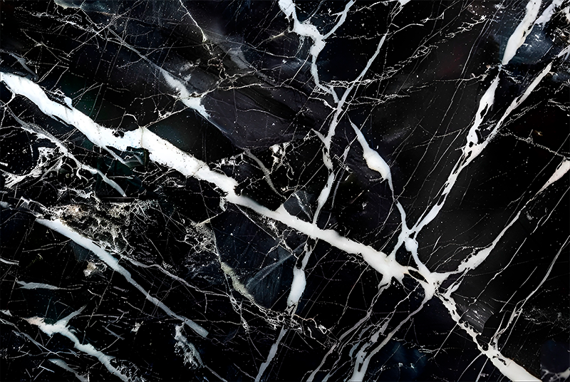 乙烯基地毯黑色白色调大理石 - TenStickers