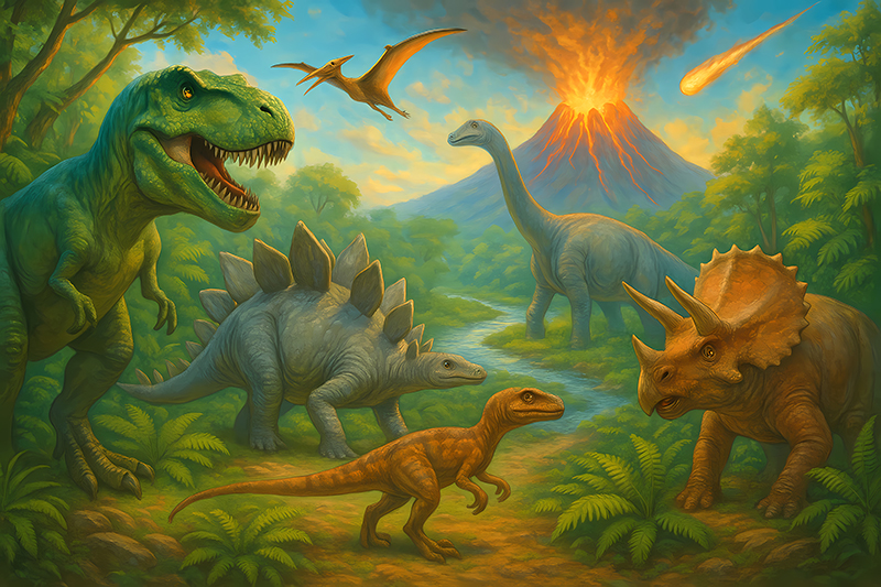 乙烯基地毯动物 恐龙灭绝 - TenStickers