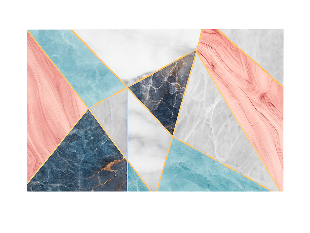 大理石乙烯基地毯 丰富多彩的几何设计 - TenStickers