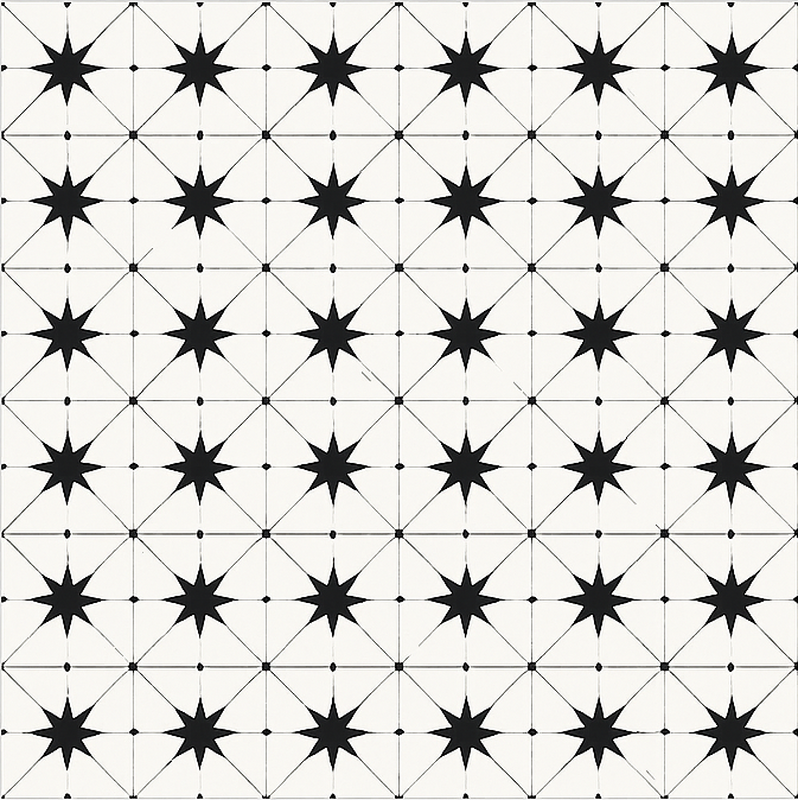 乙烯基地毯饭厅 蜡画星形图案 - TenStickers